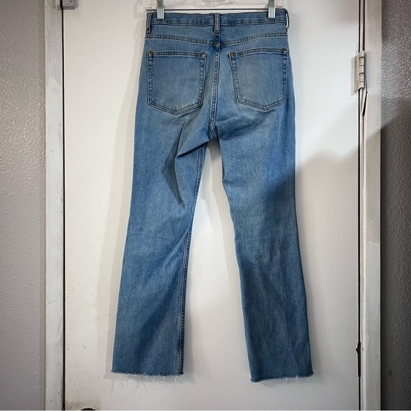 Everlane Straight Leg Jeans Pants Fringe Distr Hem Light Wash 27 High Rise - Picture 3 of 12